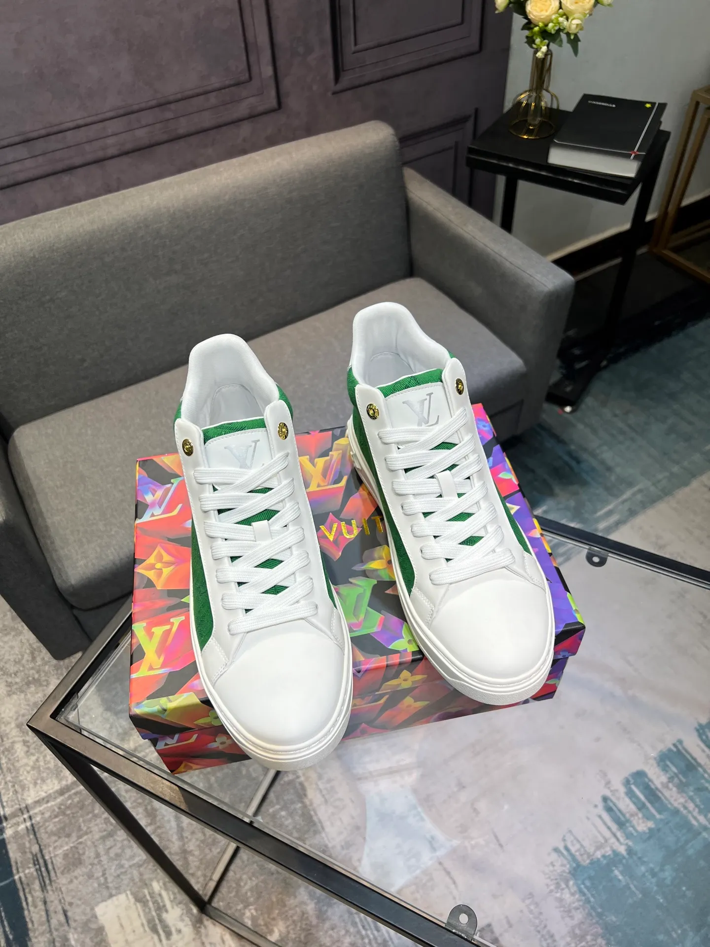 Men's shoes 💰560 LV Louis Vuitton. The latest fashionable casual shoes are popular in physical stores. New spring and summer comfortable imported cowhide, cowhide mesh, unique jacquard fabric element design. With sheepskin lining, Lv original base, [sun][sun] high-end packaging and high quality💪Details determine quality, welcome to compare🇮🇹Code number 38-44, 45 can be customized